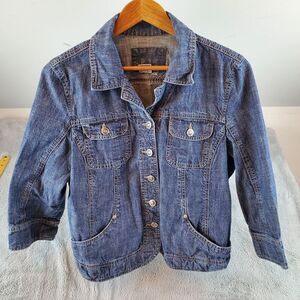 Live A Little Denim Jacket Womens/Girls Sz Large Blue Dungaree‎ Coat LAL Vintage